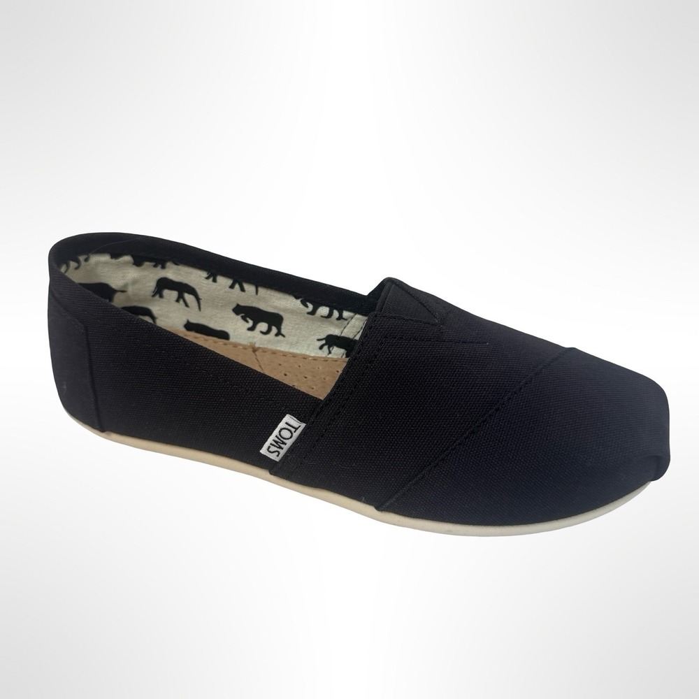 Toms Women's Classic Canvas Slip On Shoes Size 9 Wide New With Box Black Casual - Picture 2 of 7